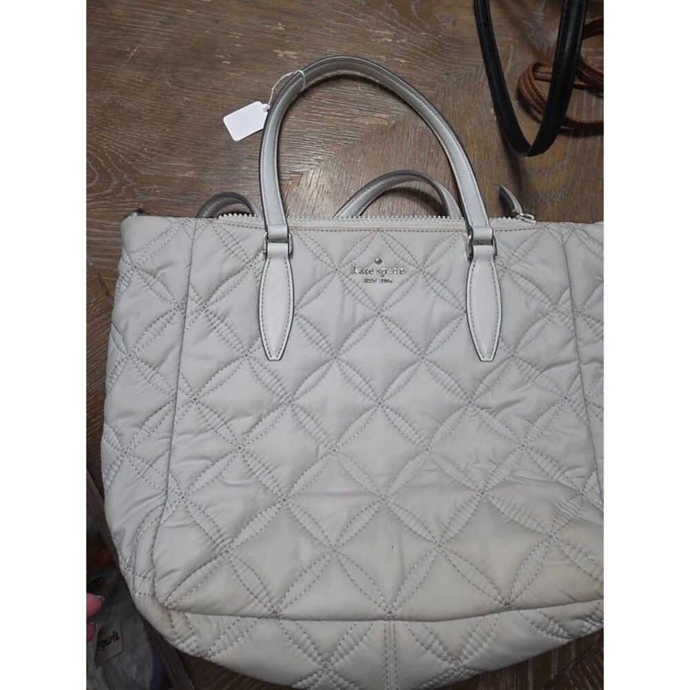 Kate Spade quilted tote- needs cleaning light blue